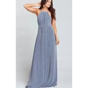 Show Me Your Mumu Maxi Amanda Dress Silver Metallic Size Small NEW